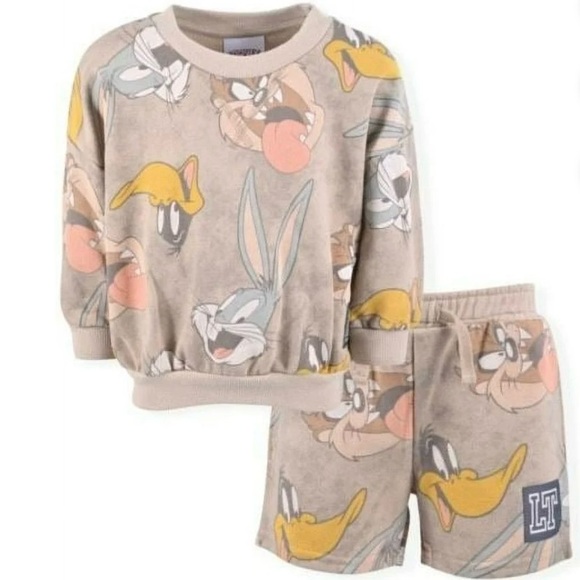 Warner Bros. Looney Toons Toddler Shorts and Sweatshirt Matching Set
